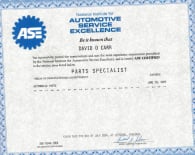 Dave Certificate